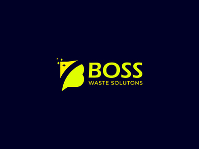 Boss Waste Solutions Logo b brand logo branding business logo cleaning logo cleaning service cleaning service logo company logo creative logo letter mark logo logo logo design professional logo typography logo waste solutions logo