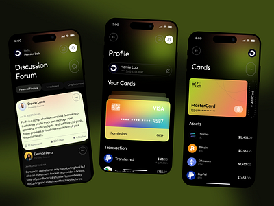 Banking Mobile App credit card financial fintech homieslab minimalist mobile app mobile app design mobile banking mobile banking app mobile design mobile ui money management money transfer online banking personal banking personal finance transaction