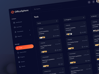 Task Management Dashboard analytics dashobard dark theme dashboard dashboard interface dashboard ui design management planner dashboard planning dashboard productive dashboard saas task task management team work dashboard to do dashboard uiux web design