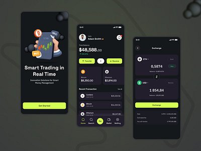 Crypto trading app | Crypto Wallet | Mobile App bitcoin blockchain branding crypto crypto app crypto mobile app crypto trading crypto ui crypto wallet cryptocurrency dribbble eth ethereum illustration logo minimal mobile app token trading ui