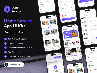 Home Services Mobile App UI Design app design app ui cleaning services figma home appliance home services home services app mobile app design mobile app ui on demand on demand app services app ui uiux ux