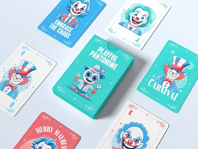 Circus Performer Illustrations . carnival character character design circus clown comics design digital art flat graphic design illustration jester joker laugh performer playing cards poster the joker vector villain