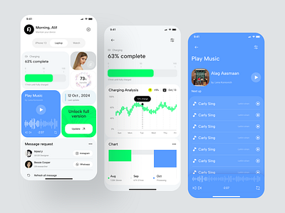 Another Device connecting App UI/UX Design for Mobile app bento bettery chat clean connect dashboard design device menu mobile modern new soft song ui ui ux design ux web website