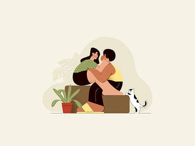 Hugs character design drawing family flat illustration line illustrations outline vector vector design