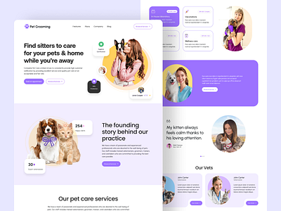 Pet Care Landing Page landing page pet care ui uiux website design