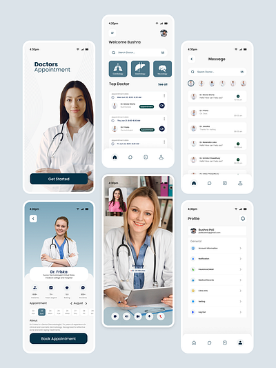 Online Doctor's Appointment App appsdesign doctorappointment healthcare medicalapps medicalcare mobileapps onlinehealthcare ui uidesign ux uxdesign