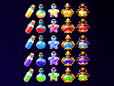 potion tiers graphic design illustration