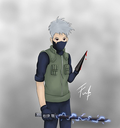 Kakashi illustration anime illustration illustration art vector