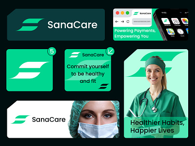 Sanacare Medical Logo Design Letter S Concept branding clinic creative design design inspiration design process dribbble graphic design health care design healthcare logo healthtech hospital innovative design letter s logo medical logo modern logo design s letter startup logo wellness