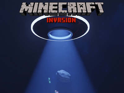 Fake ps4 game cover "Minecraft Invasion" 3d 3d modelling game cover