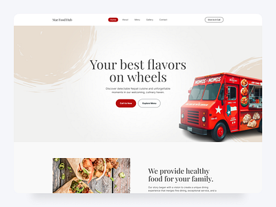 Food Truck Landing Page food delivery food website landing page ui website design