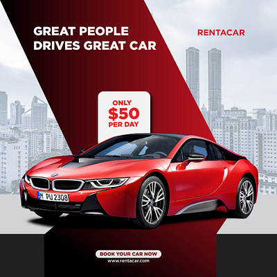 Rent a car social media post design