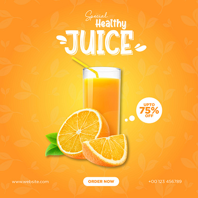 Orange Juice Social Media Post Design