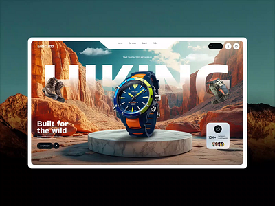 Hiking Accessories Website animation ecommerce website hiking landing page motiondesign outdoorgear travel website ui uiux web animation website website design