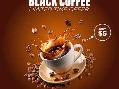 Black Coffee Social Media Post Design