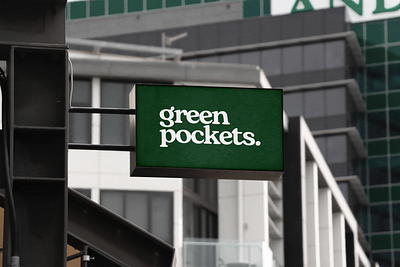 green pockets graphic design logo