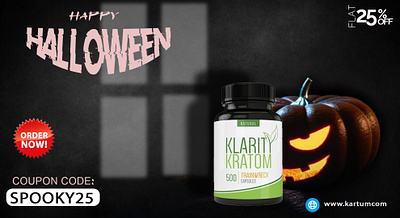 Klarity Kratom Halloween graphicdesign halloween2024 health wellness supplem kratombranding visualidentity spooky ad design