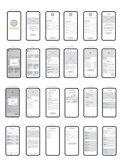 Lo-Fi Wireframes for an Intuitive EdTech App MVP appdevelopment creativeprocess design inspiration design trend edtechapp lofiwireframes lowfidelitywireframes mobileappdesign mvpdesign productdesign ui uiux userflow ux uxdesign uxprocess wireframedesign