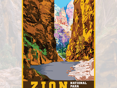 Zion national park in Utah. brand designer branding digital art drawing illustration illustration artist logo designer logo ideas logo maker national park national parks procreate sketch tshirt design tshirt designer utah wacom zion