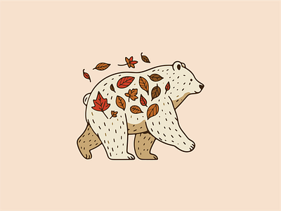 Autumn themed Bear graphic design