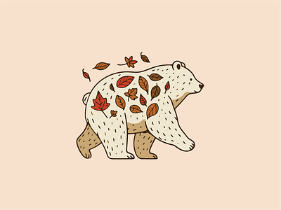 Autumn themed Bear graphic design