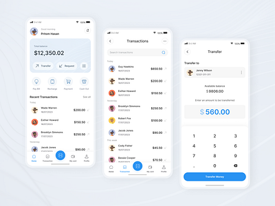 Fintech Mobile App UI Design app bank fin finance fintech mobile ui money transaction ui uidesign wallet