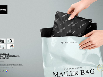 Mailer Bag Wrapping Tissue Paper Set creator creatsy custom customizable design designed generator mailer bag wrapping mock up mock ups mockup mockups pattern patterns personalized smart object surface template templates