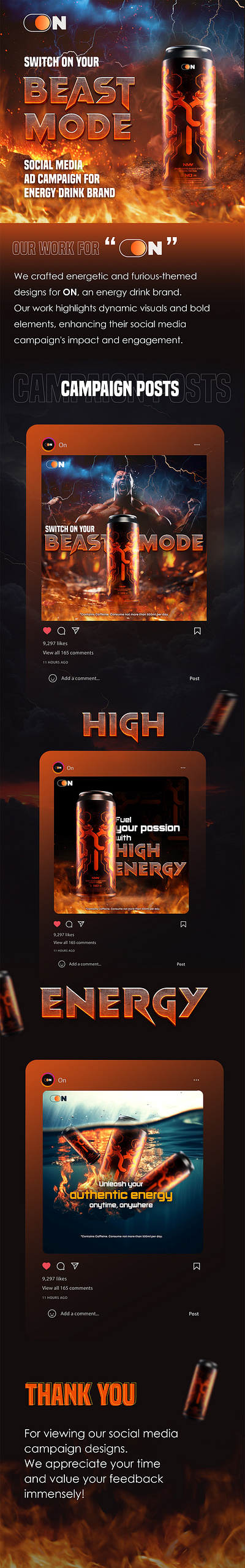 Social Media Ad Campaign - Energy Drink 3d branding design energy drink graphic design illustration logo motion graphics typography vector