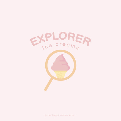 Explorer Ice Creams Logo brand brand design brand identity branding branding design cute logo design flat food branding graphic design illustration logo pastel colors vector