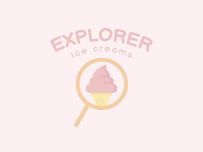 Explorer Ice Creams Logo brand brand design brand identity branding branding design cute logo design flat food branding graphic design illustration logo pastel colors vector