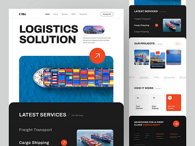 Logistics and transportation Website 3d animation branding graphic design motion graphics ui