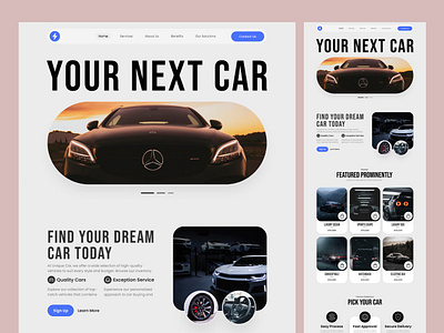 Car Website Landing Page UI Design automobiles website branding car car rental car website carwash carwash website figma graphic design landing page ui ui design ux ux design web web design website website design