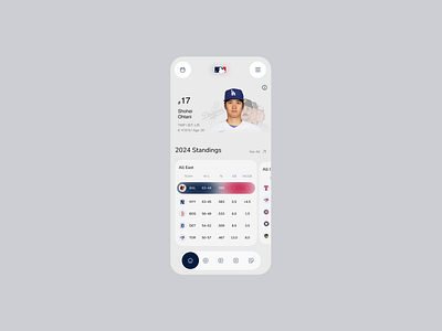 MLB - Player Details animation minimal mobile app mobile design sport ui ux