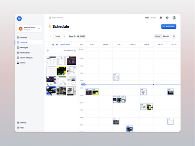 Social Media Schedule Manager calender clean ui dashboard manager marketing minimal online saas saas dashboard schedule social media ui design uiux webapp