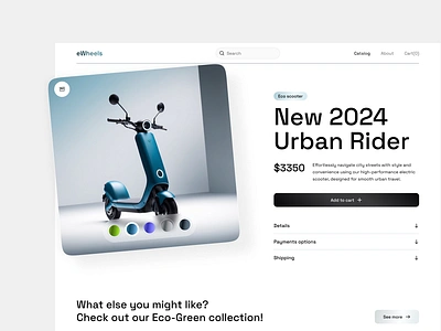 eWheels e-commerce website cart design e commerce flat home landing layo page shop studio ui ux website