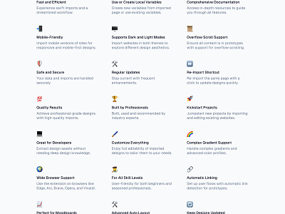 Features Section with Emoji 🚀 design feature features landing landing page minimal saas ui web design