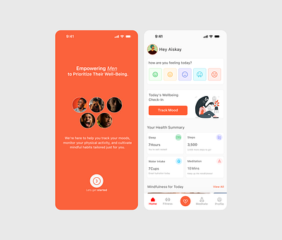 fitness app for men's wellbeing dailyui design illustration product design ui uiux user experience ux