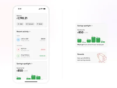 Savings app exploration dashboard design finance app home homescreen mobile app mobile app design ui