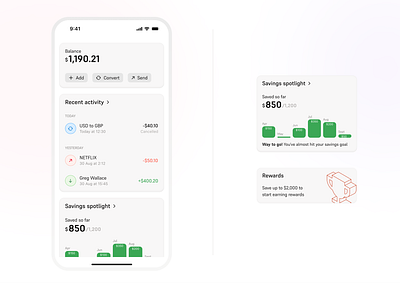 Savings app exploration dashboard design finance app home homescreen mobile app mobile app design ui