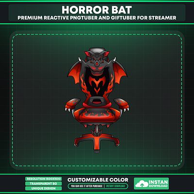 Vtuber Accessories Chair Evil Bat - Vtuber Accessories vampire bat chair