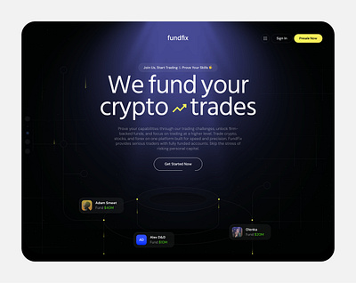 FundFix - crypto fund prop firm blockchain bridge crypto crypto trading dapp defi landing page prop startup trading trend web web design web3