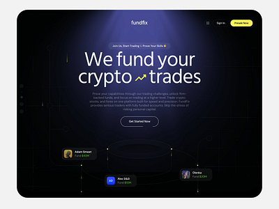 FundFix - crypto fund prop firm blockchain bridge crypto crypto trading dapp defi landing page prop startup trading trend web web design web3