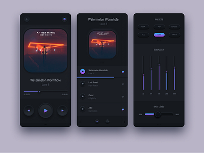 Music player mobile app UI/UX neumorphism design app design figma mobile app mobile design neomorphism neumorohism ui ui design uiux ux ux design