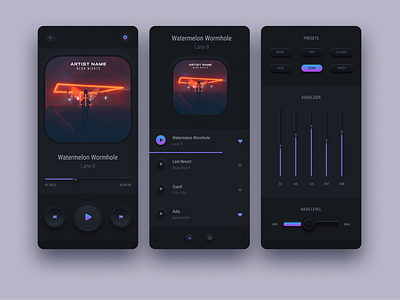 Music player mobile app UI/UX neumorphism design app design figma mobile app mobile design neomorphism neumorohism ui ui design uiux ux ux design