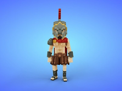 Gladiator Voxel Character - 3D Fantasy Game Asset 3d 3d model avatar character fantasy game asset gladiator lowpoly magicavoxel spartan unity3d voxedit voxel art warrior