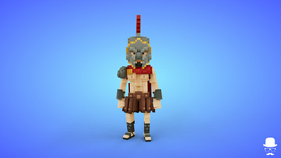 Gladiator Voxel Character - 3D Fantasy Game Asset 3d 3d model avatar character fantasy game asset gladiator lowpoly magicavoxel spartan unity3d voxedit voxel art warrior