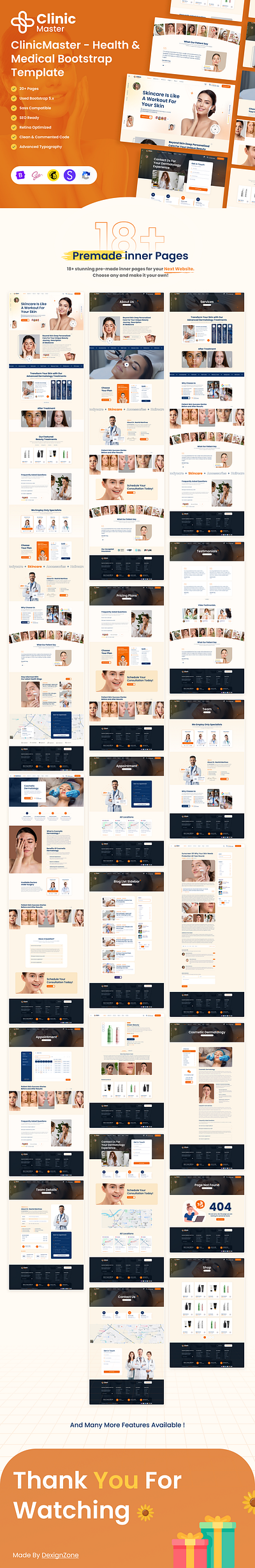 ClinicMaster - Health & Medical Bootstrap Template 3d animation branding creative design graphic design illustration logo motion graphics product design template ui ui design uiux user experience user interface ux design website