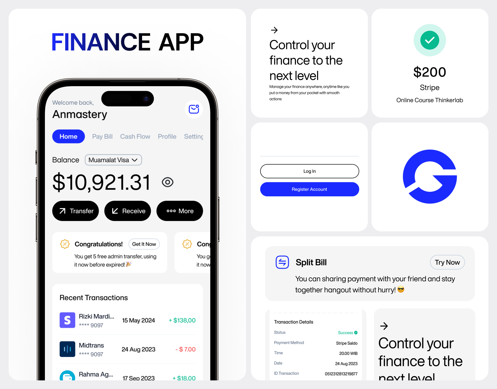 Finn - Integrated Digital Money app bank commercial design digital finance fintech graphic design history mobile transaction typography ui ux