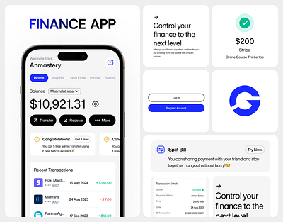 Finn - Integrated Digital Money app bank commercial design digital finance fintech graphic design history mobile transaction typography ui ux