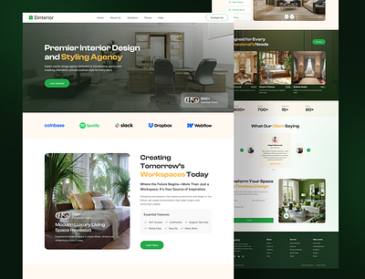 Interior Agency Landing Page interior landing page interior ui interior website landing page ui user interface ux web design